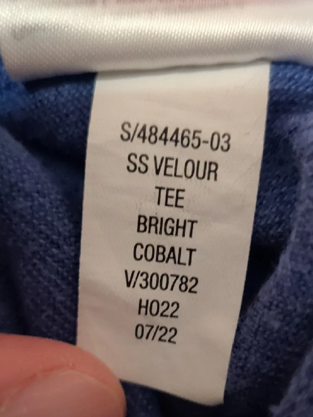 GAP Women Velvet Tee in Royal Blue Size S
